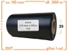 110x300 kalka WOSKOWA taśma termotransferowa wosk 110 mm 300m czarna OUT