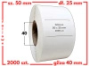 białe 50x25 mm etykiety FOLIOWE 2000 szt. gilza 40 mm termotransfer