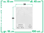 15x45 cm polietylenowe worki foliowe 100 szt. (150x450 mm)