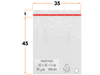 35x45 +5 cm worki foliowe z taśmą klejącą na odzież 350x450 +50 mm ldPE 100 szt 