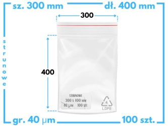 300x400 mm torebki strunowe 100 szt. woreczki (30x40 cm)