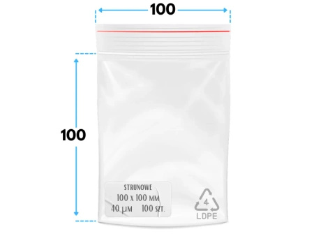 100x100 mm torebki strunowe 100 szt. woreczki (10x10 cm)