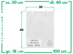 30x40 cm polietylenowe worki foliowe 100 szt. (300x400 mm)