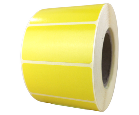 żółte 50x25 mm etykiety TERMOTRANSFEROWE samoprzylepne 1000 szt.
