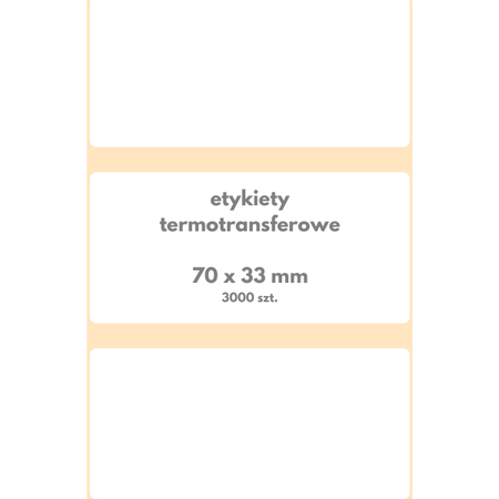 70x33 mm etykiety termotransferowe 3000 szt. gilza 40 samoprzylepne białe naklejki 70*33