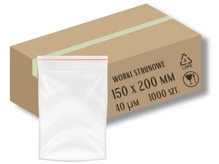 karton 150x200 mm torebki strunowe 1000 szt. woreczki (15x20 cm)