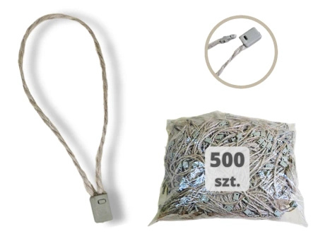  JUTOWE 500 szt EKO łączniki do metek ręczne plomby odzieżowe