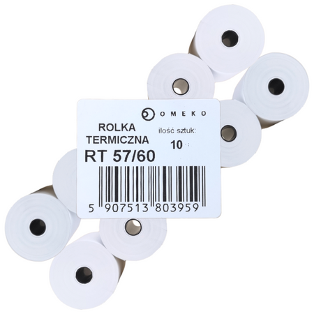 Karton rolek termicznych 57x60 do kas fiskalnych 80 szt. 57mm / 60mb