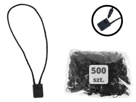 CZARNE 500 szt. łączniki do metek ręczne plomby odzieżowe BLACK