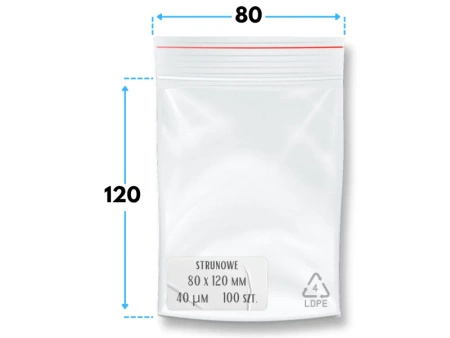80x120 mm torebki strunowe 100 szt. woreczki (8x12 cm)