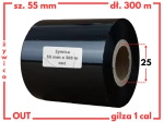55x300 OUT kalka ŻYWICZNA taśma termotransferowa żywica 55 mm 300 m czarna