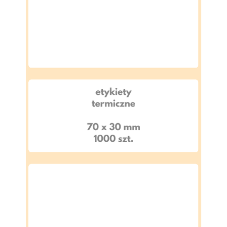 karton etykiet 70x30 mm termiczne 1000 szt. 67 rol. samoprzylepne białe