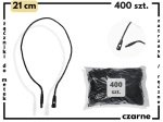 CZARNE 21 cm 400 szt. łączniki do metek ręczne plomby odzieżowe BLACK