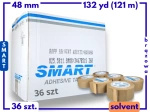 karton solvent 48mm x 132yd (121m) Smart BRĄZOWA taśma klejąca 48/132 pakowa 36 sztuk