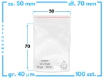 50x70 mm torebki strunowe 100 szt. woreczki (5x7 cm)