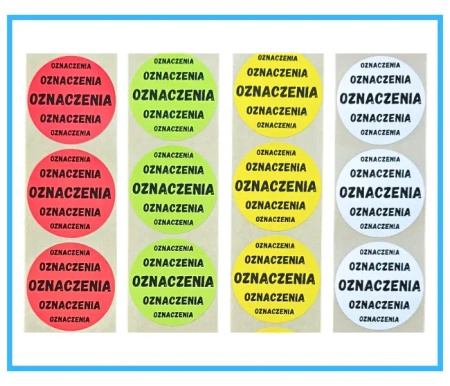 60 mm okrągłe etykiety termiczne 1000 szt. gilza 40 mm samoprzylepne żółte