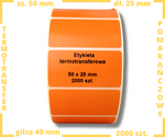 epapk_poma_ pomarańczowe 50x25 mm etykiety TERMOTRANSFEROWE samoprzylepne 2000 szt.