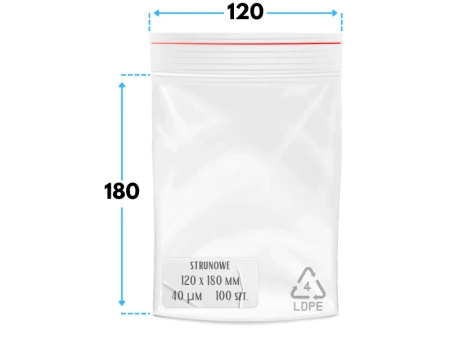 120x180 mm torebki strunowe 100 szt. woreczki (12x18 cm)
