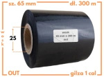 65x300 kalka WOSKOWA czarna OUT taśma termotransferowa wosk 65mm 300m