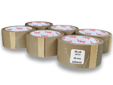 zgrzewka solvent 48mm x 66yd (60m) Vibac BRĄZOWA taśma klejąca 48/66 pakowa 6 sztuk
