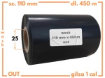 110x450 kalka WOSKOWA taśma termotransferowa wosk 110mm 450m czarna OUT