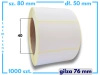 80x50 mm etykiety termiczne 1000 szt. gilza 76 samoprzylepne białe 80*50
