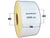 58x43 mm etykiety termiczne 2000 szt. gilza 40 akryl samoprzylepne białe 58*43