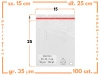 15x25 +5 cm worki foliowe z taśmą klejącą na odzież 150x250 +50 mm ldPE 100 szt