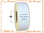 40x30 mm etykiety 2000 szt. gilza 40 samoprzylepne termotransferowe białe