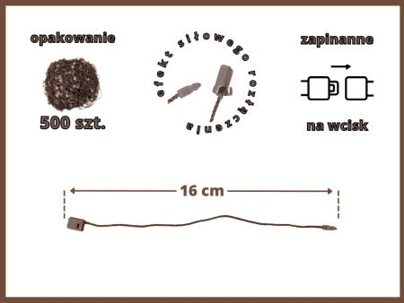 BRĄZOWE 500 szt. łączniki do metek ręczne plomby odzieżowe BROWN