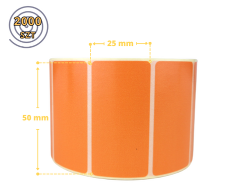 epapk_poma_ pomarańczowe 50x25 mm etykiety TERMOTRANSFEROWE samoprzylepne 2000 szt.