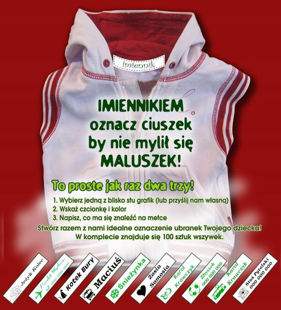 z_usl_nad_imi_ Imienniki – Naprasowanki satynowe 15x50 100szt.