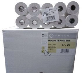 Karton rolek termicznych 57x20 do kas fiskalnych 160 szt. 57mm / 20mb