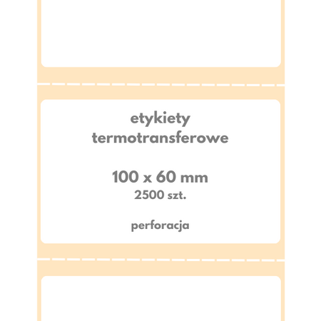 100x60 mm etykiety 2500 szt. perforacja samoprzylepne termotransferowe białe