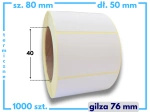80x50 mm etykiety termiczne 1000 szt. gilza 76 samoprzylepne białe 80*50