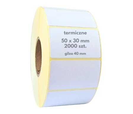 50x30 mm etykiety termiczne 2000 szt. samoprzylepne białe naklejki 50*30