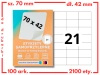 Etykiety 70x42 mm na arkuszach A4 - 2100 etykiet samoprzylepnych uniwersalnych do drukarek biurowych