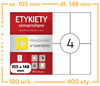 Etykiety 105x148 mm w arkuszach A4 - 400 etykiet samoprzylepnych uniwersalnych do drukarek biurowych