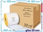 karton 100x150 mm etykiety termiczne 500 szt. gilza 25 samoprzylepne białe 100/150 x24