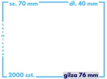 70x40 mm etykiety termiczne 2000 szt. gilza 76 samoprzylepne białe 70*40
