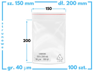 150x200 mm torebki strunowe 100 szt. woreczki (15x20 cm)