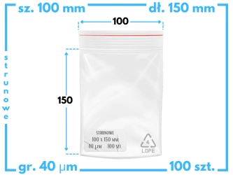 100x150 mm torebki strunowe 100 szt. woreczki (10x15 cm)