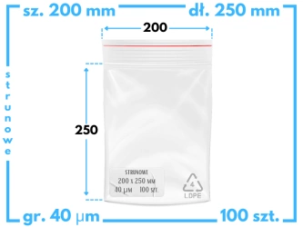 200x250 mm torebki strunowe 100 szt. woreczki (20x25 cm)