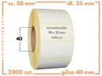 50x25 mm etykiety termotransferowe 2000 szt. gilza 40 samoprzylepne białe naklejki 50*25