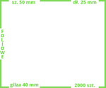efolk_ srebrne 50x25 mm etykiety FOLIOWE tabliczki znamionowe PET 2000 szt.