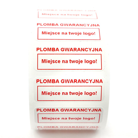 z_usl_nad_plom_ Plomby gwarancyjne kruche białe 30x11 nadruk CZERWONY