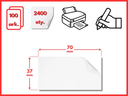Etykiety 70x42 mm na arkuszach A4 - 2100 etykiet samoprzylepnych uniwersalnych do drukarek biurowych