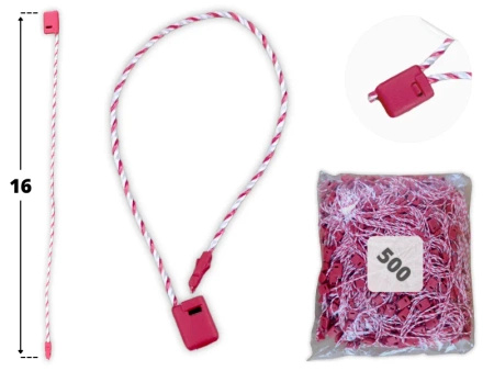 BIAŁO-CZERWONE 500 szt. łączniki do metek ręczne plomby odzieżowe WHITE AND RED