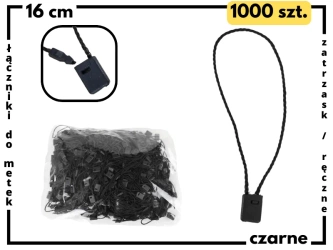 CZARNE 1000 szt. łączniki do metek ręczne plomby odzieżowe BLACK