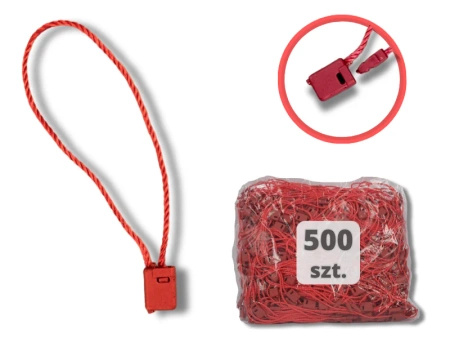 Łączniki sznurkowe ręczne do metek CZERWONE 500szt